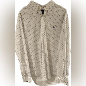 Ralph Lauren White and Navy Patterned Shirt